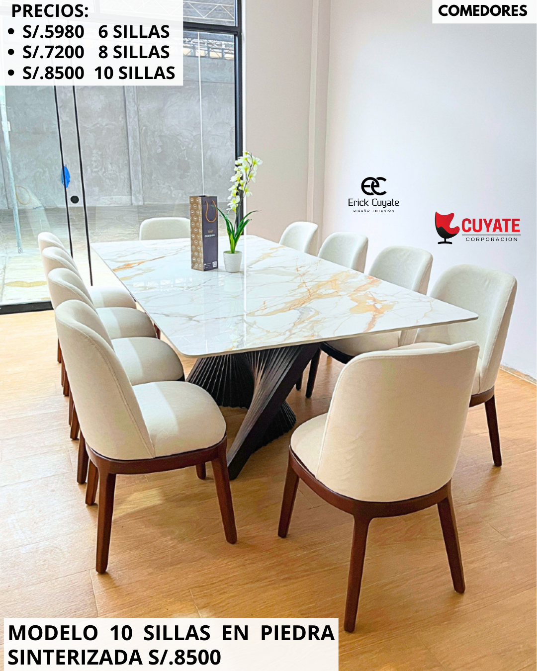 COMEDOR 10 SILLAS BELINDA
